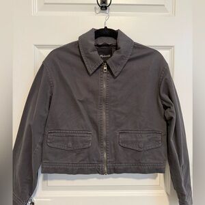 Madewell Charcoal Cropped Chore/Utility Jacket